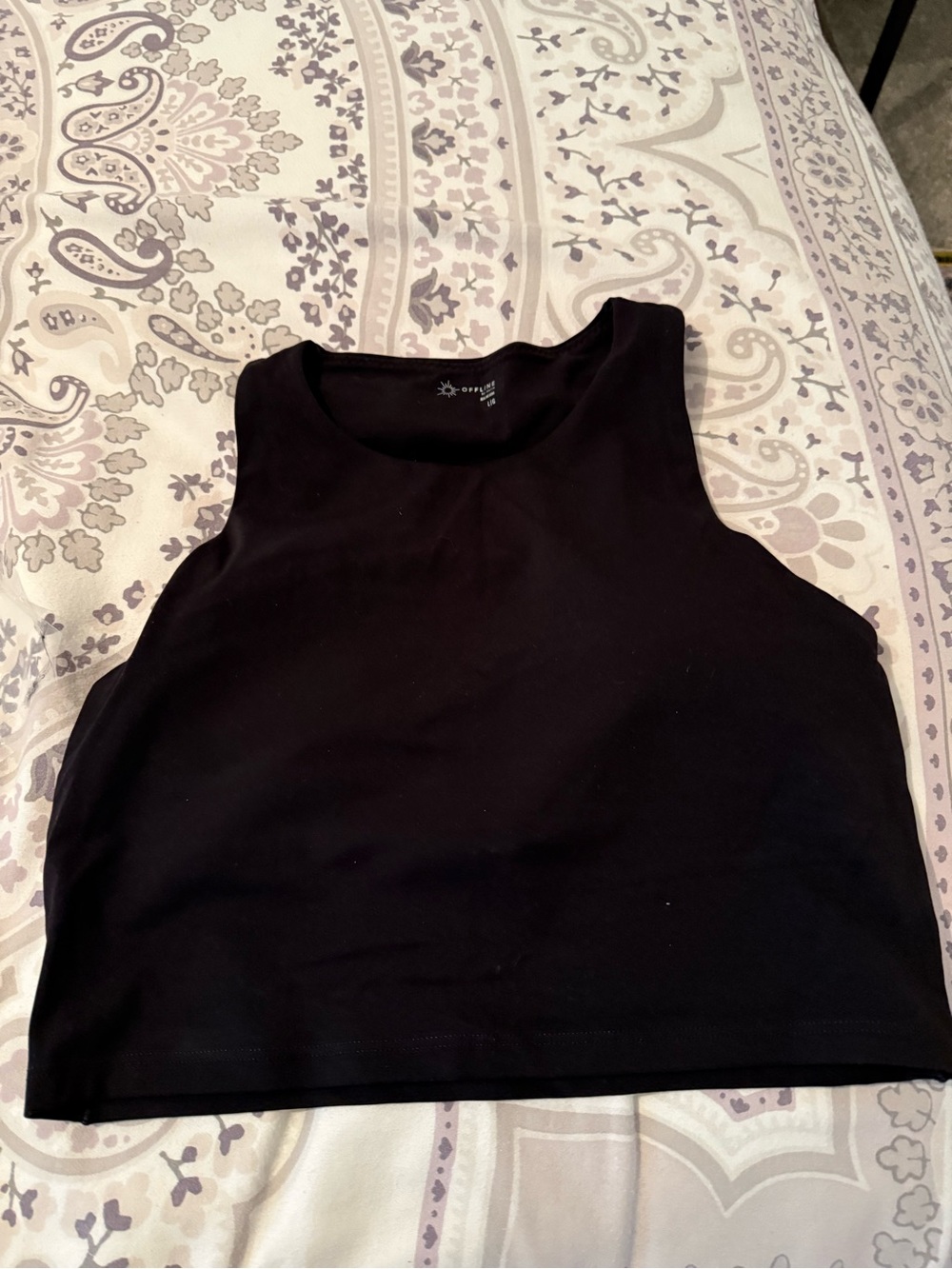 aerie Black Cropped Tank Top